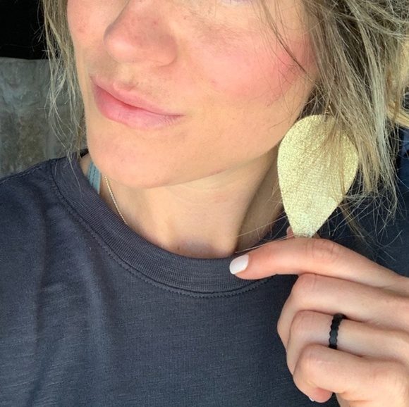 Jewelry - 3 Inch | Gold Leather Petal Earrings Jewelry - 3 Inch | Gold Leather Petal Earrings